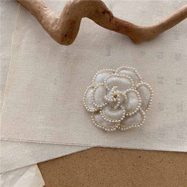 Østerriksk Rhinestone Brosje for Kvinner - Krystallblomst Gull Emalje B