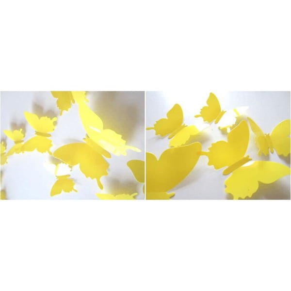 3D väggdekaler tredimensionella fjärilar PVC ljus fjäril