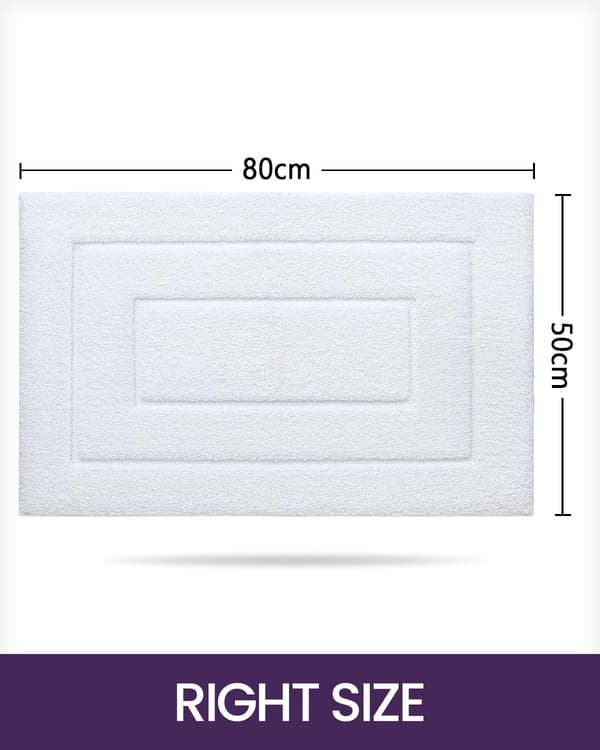 （Hvit, 50*80cm）Antislipp Badematte, Myk Mikrofiber Badeteppe, Vann