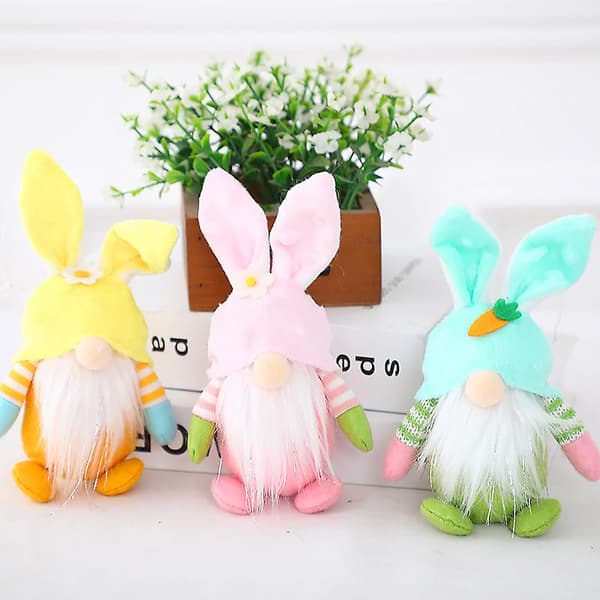 4-pack Påskkanin Tomte Docka Elf Docka Ornament Hängande Heminredning