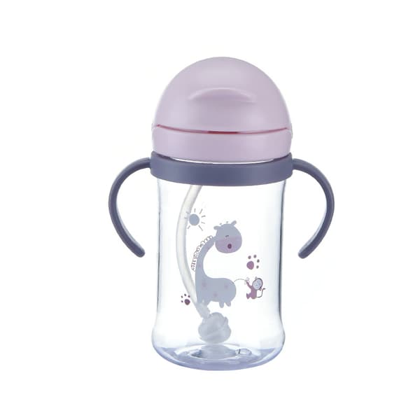 Kopp med sugerør for barn 400 ml (rosa)