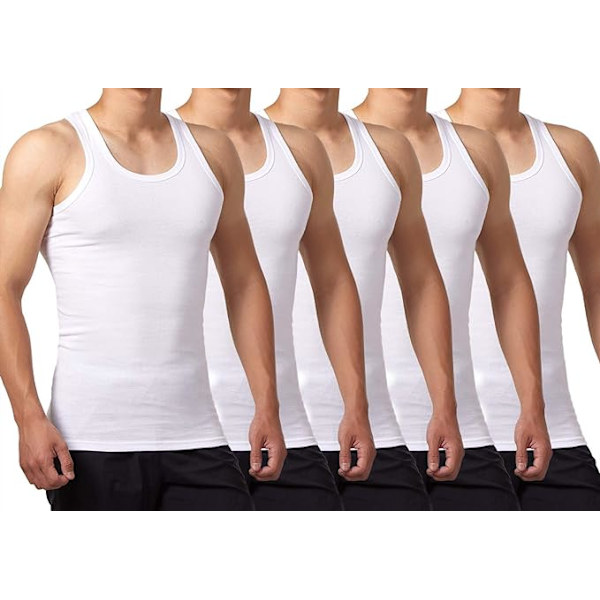 5-pack herrlinnen i 100 % bomull (vit * 5) – XL