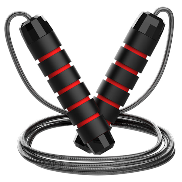 1 Pack Röd Viktad Hopprep, Total Längd 2,8m, Justerbar Hopprep, Hopprep Anti-T