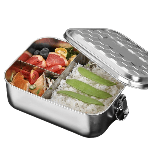 Matboks - Matboks Voksne - Bento Boks - Med rutemønster - Rustfritt stål - Matboks Rustfritt stål