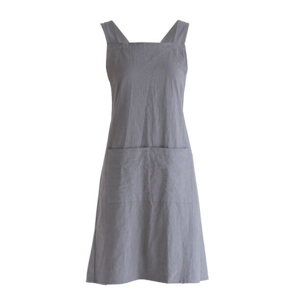 Cotton Linen Cross Back Apron for Women/Men with Pockets for Gard