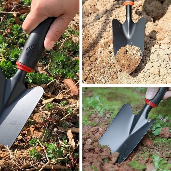 Metall blomsterspade - hagespade med ergonomisk plasthåndtak