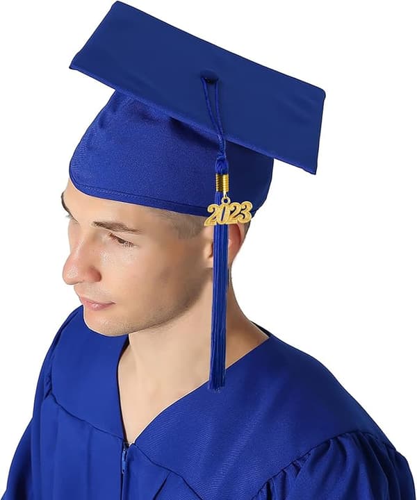Blå, doktorhatt studenthatt, universitets konfirmasjonshatt 2023 pe