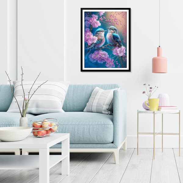 (30x40cm) 5D Timanttimaalaus Kukka ja Lintu Täysi Timanttimaalaus