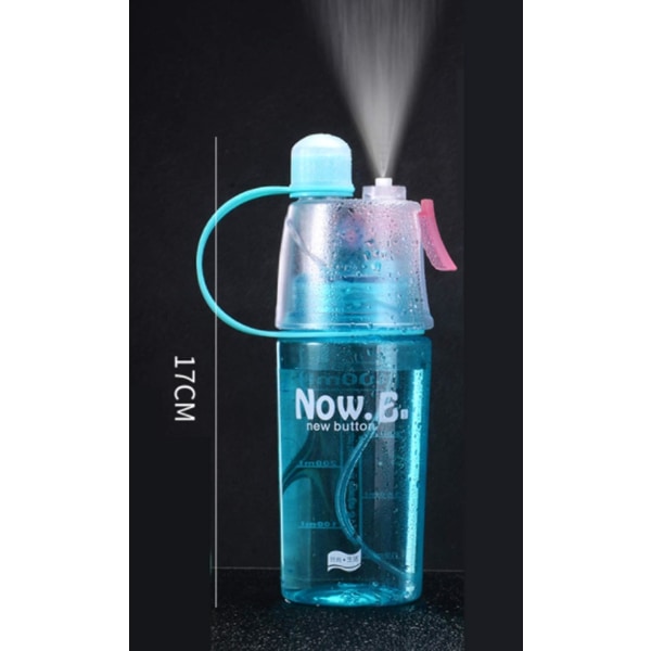 Spray Glass Cup Sprite Blue Muovikuppi 400mL Opiskelija Kannettava Su