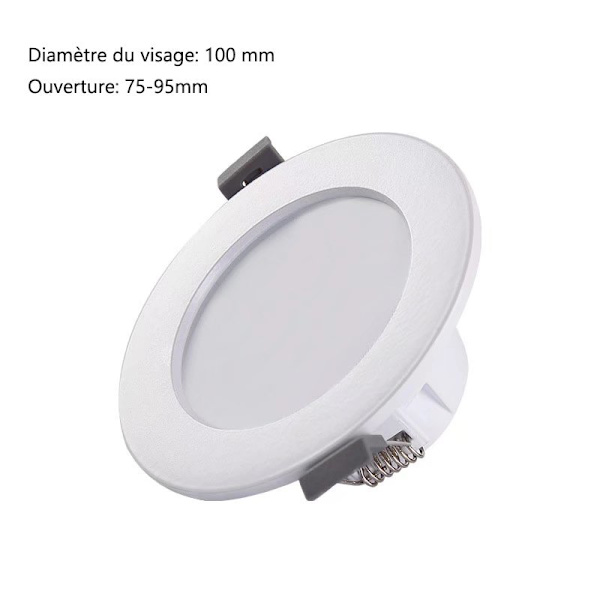 5 LED-spotlightar för badrum, IP44 ultraflat 25 mm, Ø85 mm, vit