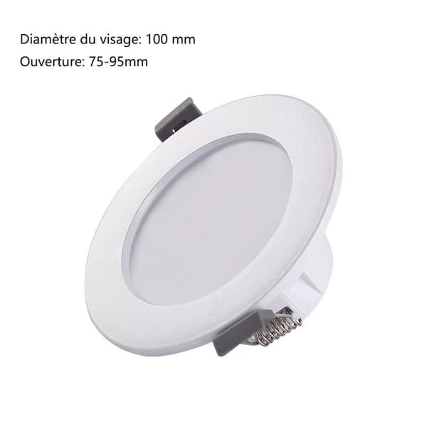 5 LED-spotter til baderom, IP44 ultraflate 25mm, Ø85mm, hvite
