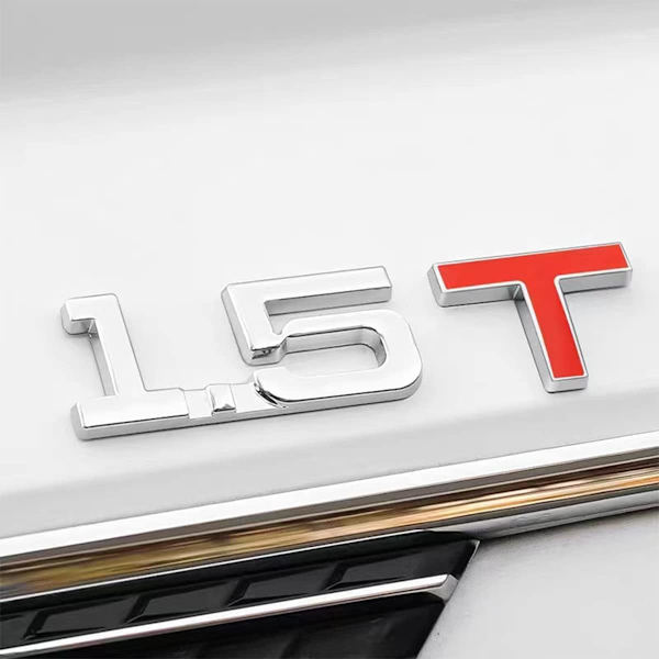 Ny 1.5T Turbo Metal Bagklap Emblem Badge Mærkat (9*2.5cm) passer til Audi Ford Hyundai