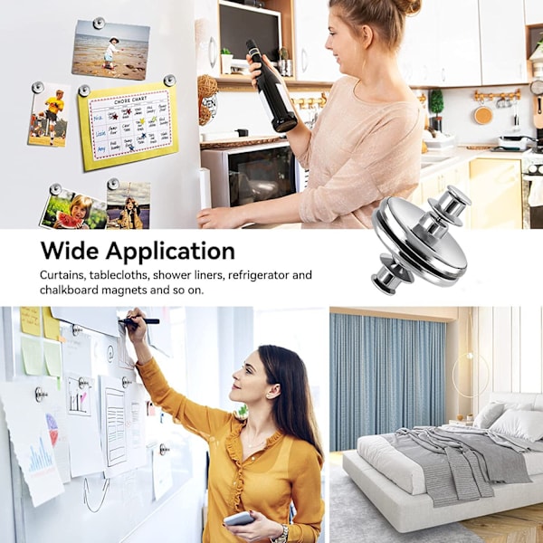 Gardinklämmor med Magneter, Gardinhållare (Set, 12 stycken)
