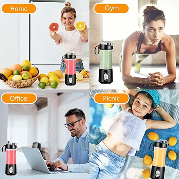 (Svart) Bærbar blender for smoothies og shakes, mini bærbar B