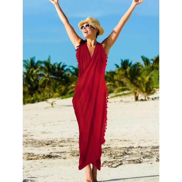 2 kpl naisten rantabatikkia pitkä sarong-uimapuku, cover kääre P