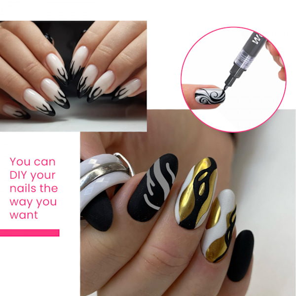Nagelkonstborste Set med 8 Nagelkonstpennor Professionella Verktyg
