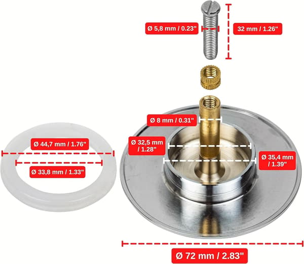 Badekaravløpsplugg (Diameter 72 mm), Badekarpropp, Badekaravløpsstopper for Dusj Hotell Dusjavløp Hårfanger