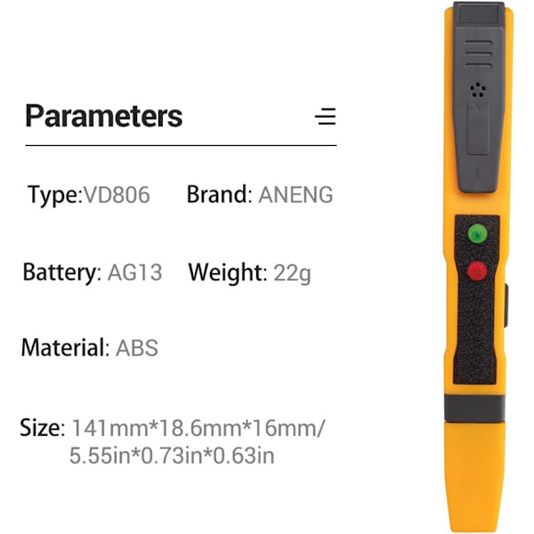 AC Spänningspenna, kontaktlös induktionsspänningstestare
