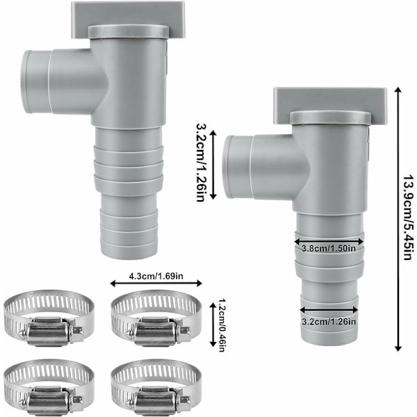 2 st Avstängningsventiler för Pool 32mm Poolunderhåll