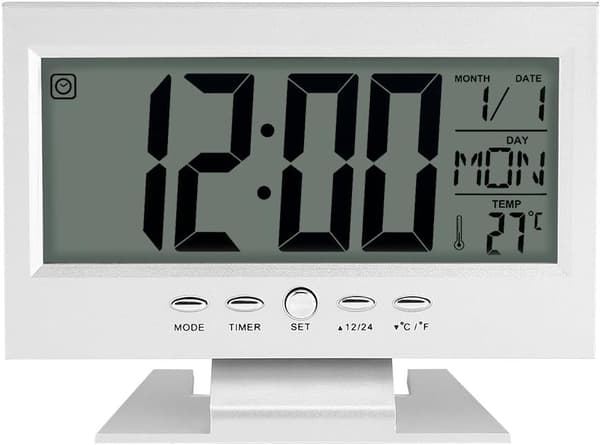 Digital klokke multifunksjonell kalender LCD digital skrivebordsvekkerklokke