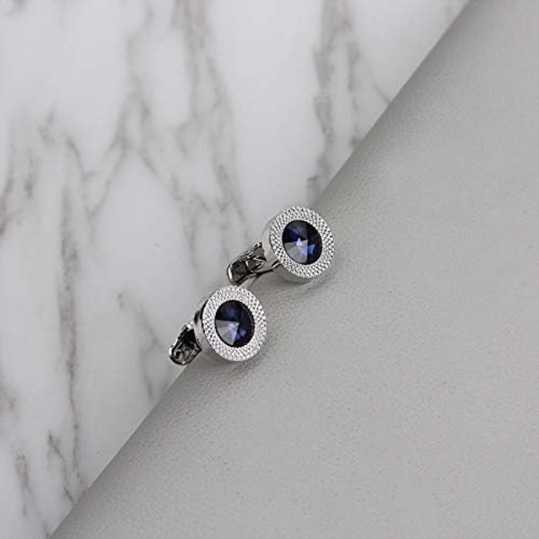 Manschettknappar för män, Sapphire Business Bröllopskjorta, Groomsmen Cuffl