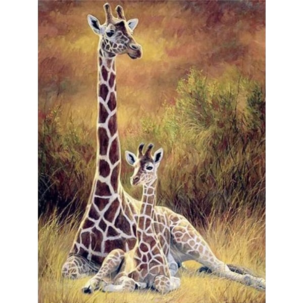 30 x 40 cm, Giraffe Diamantmaleri Diamantbroderimaleri