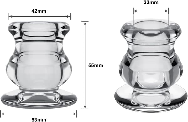 Sett med 6 stilkede lysestaker, stilkede lysestaker i glass, ka