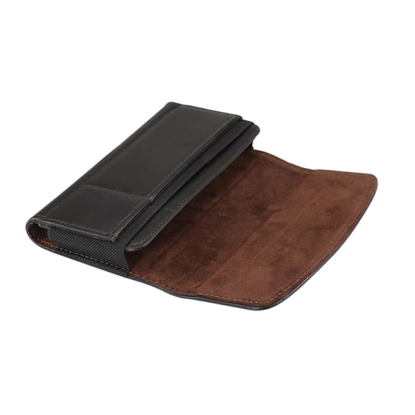 (6,9 tum) Lammskin Mobiltelefon Midjeväska Holster Premium Telefonfodral med Bältesklämma Magnetisk Stängning ID-kortshållare Fickkostym