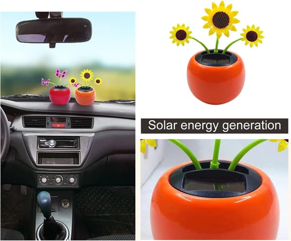 Solcellsdriven Dansande Blomma, Solcellsdriven Bildocka Bildekoration, Solcellsdriven Bilblomma