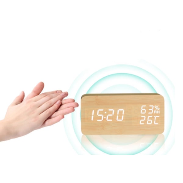 Väckarklocka digital klocka digital väckarklocka trä led väckarklocka