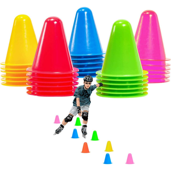 30pcs 8cm Marking Cones, Obstacle Cones for Kids, Football, Sport