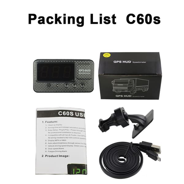 Bil Digital Speedometer Gps Auto Hud Overspeed Advarsel Head Up Us