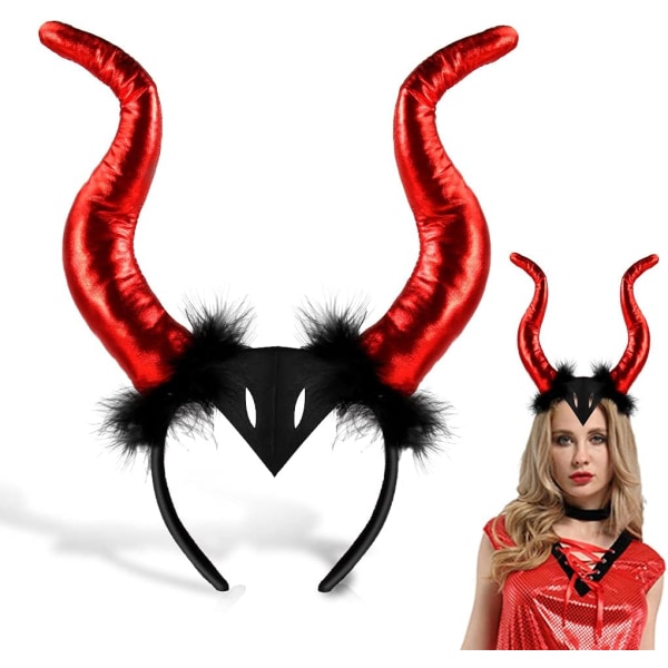 Halloween røde hovedbeklædninger，Devil Horns Hair Hoop，Red Halloween Acc