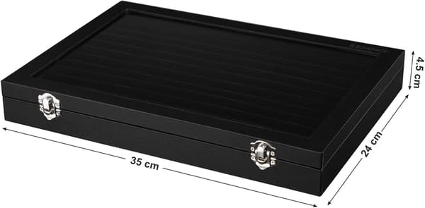 Smyckesdisplay, smyckeskrin, för ringar, örhängen, glaslock,