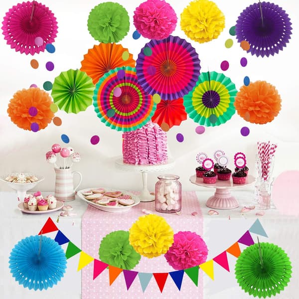 Festdekorasjon papirvifteblomst C