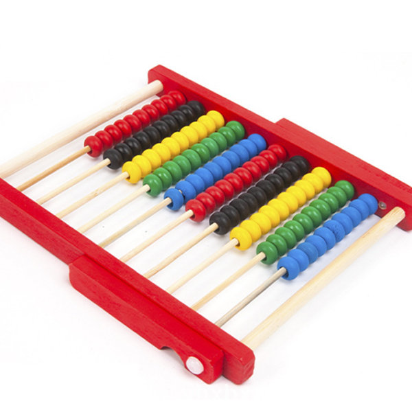 Förskolemattelärande leksak, 10 rader träram Abacus med Mult