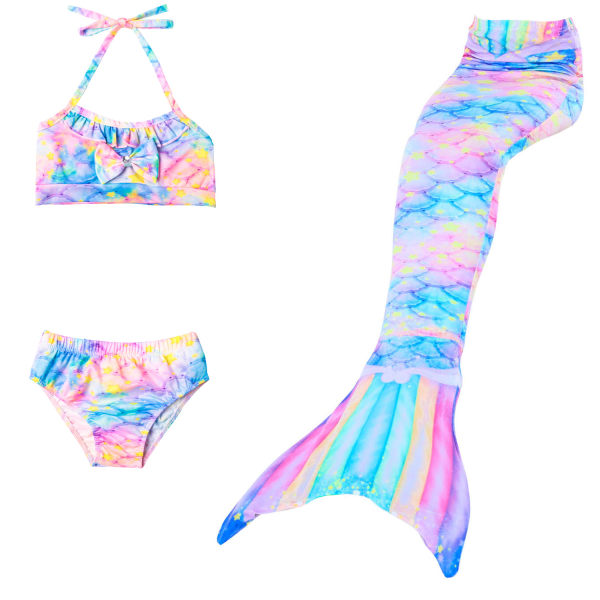 3-osainen prinsessa-uimapuku Mermaid Tail Mermaid Bikini-asu fo
