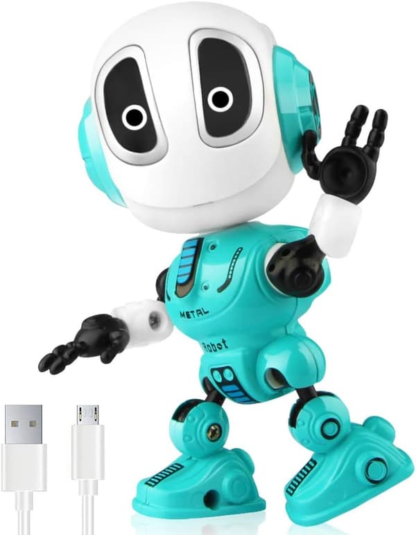Oppladbare snakkende roboter for barn - Metallrobotsett med lyd