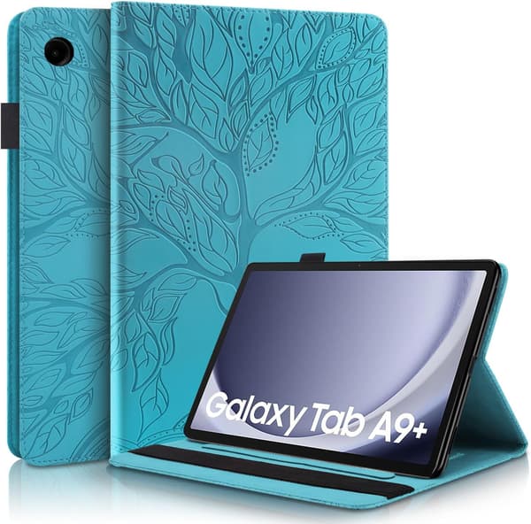 Etui (blått) til Samsung Galaxy Tab A9+/A9 Plus 11 tommer 2023 PU-skinn