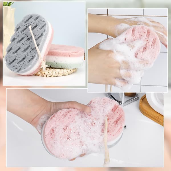 6 Pack Duschsvampar, Peeling Duschsvampar, Duschskum Svampar för Vuxna, S