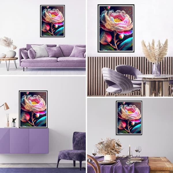5D Blomster Diamantmaleri Sæt til Voksne Begyndere 30x40cm Rund