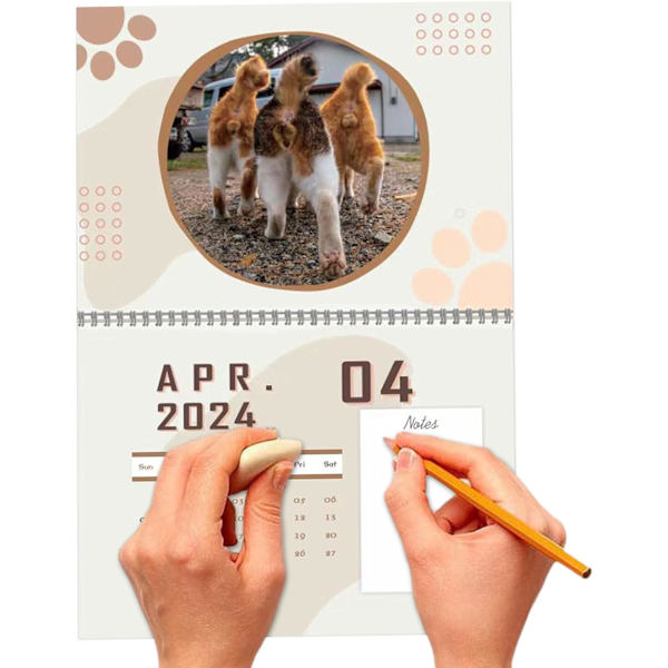 2024 Kattbollskalender, Ny Rolig 2024 Väggkalender, 2024 Gag Gi