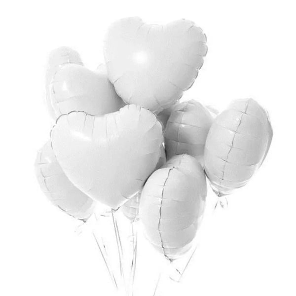 25 Stk Hjerteballon (Hvid) Helium Romantisk Dekoration til Valen