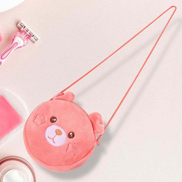 Söt liten flickas handväska axelcrossbody väska plysch barn flicka
