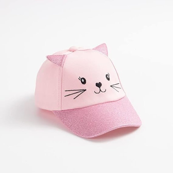 1 stk., kasketomkreds 54cm, børne katteøre baseball kasket pige sød killing justerbar snapback