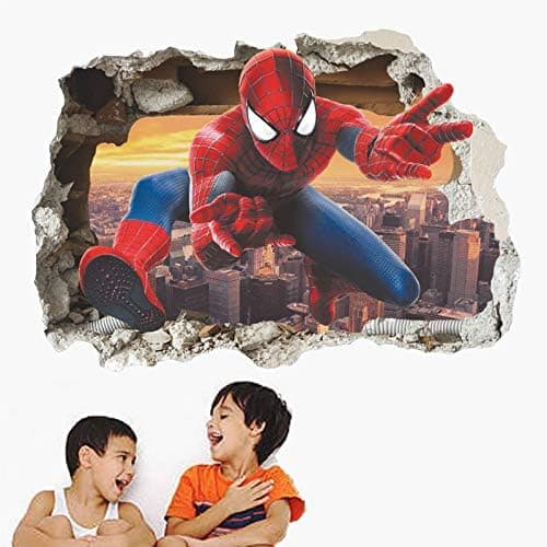 Spiderman-seinätarrat 3D-efektillä, makuuhuoneen sisustus