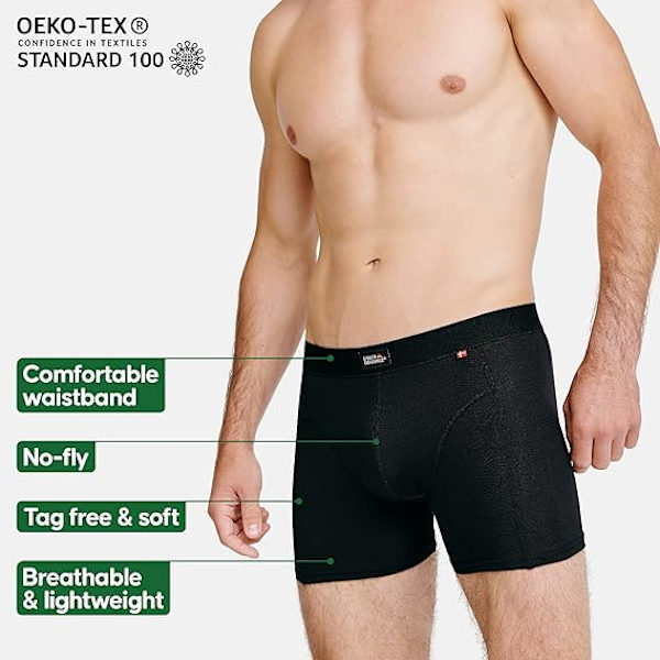 Männs Boxershorts i Supermjuk Bomull, Klassisk Snitt, Superior Stöd