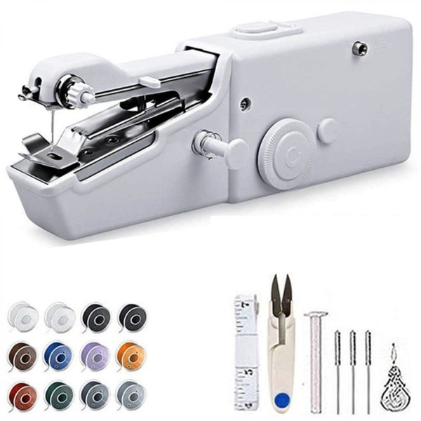 (White) Handheld Sewing Machine, Mini Portable Sewing Machine for