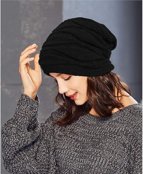 Lang Slouch Varm Lue, Unisex Lue Dame Herre Vinter Varm