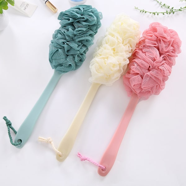 (Kroppsborste) Duschborste Exfolierande Loofah Långt Handtag Puff Badborste Ryggskrubbare Kroppsskrubb Pu